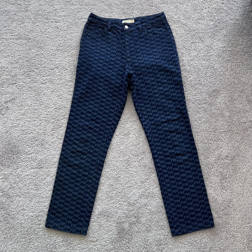Paloma Wool Keira Monogram Straight Leg Jeans Womens 38 Blue‎ High Rise Denim
